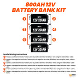 12V - 800AH - 10.2kWh Lithium Battery Bank - Backyard Provider