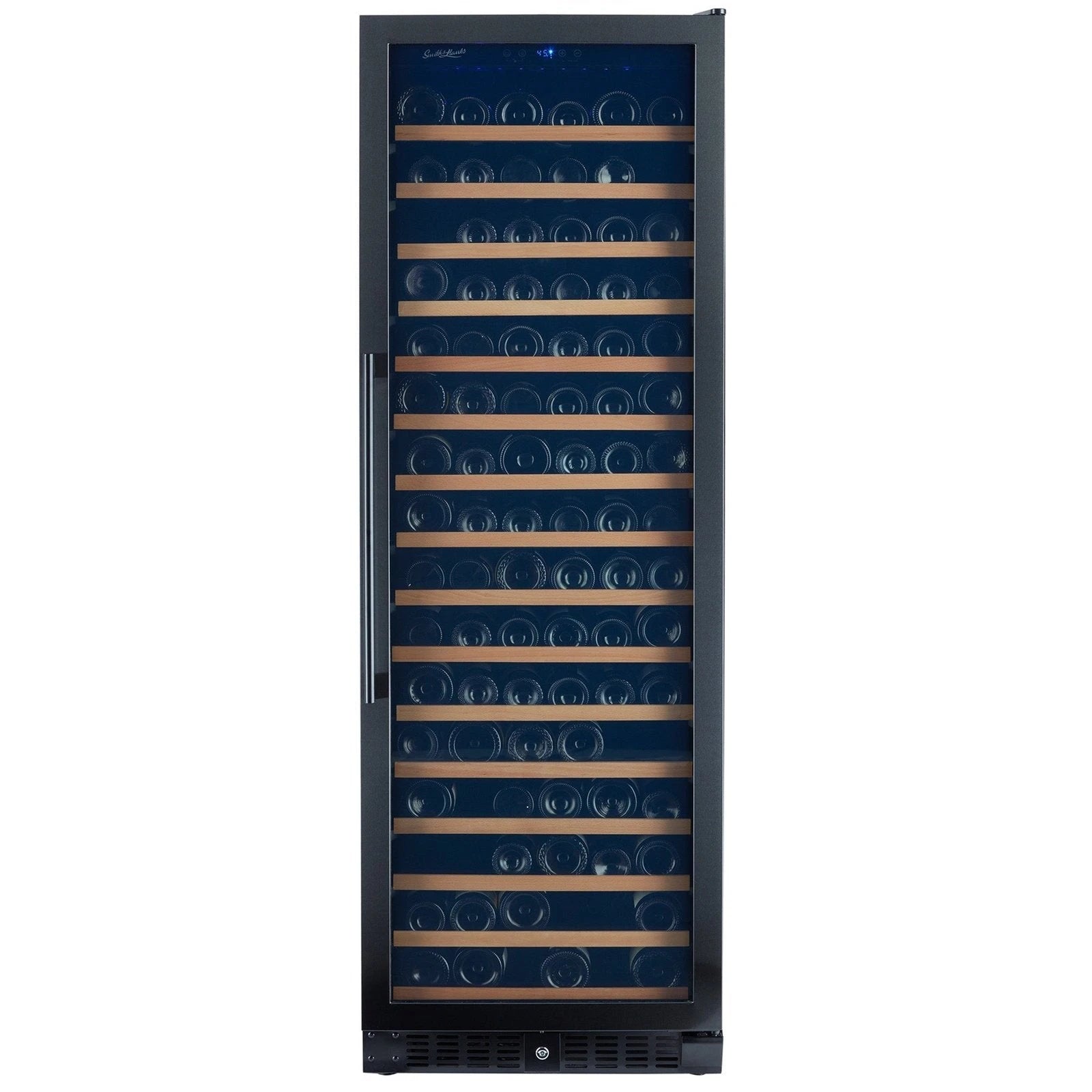 166 Bottle Black Stainless Wine Refrigerator, Single Zone