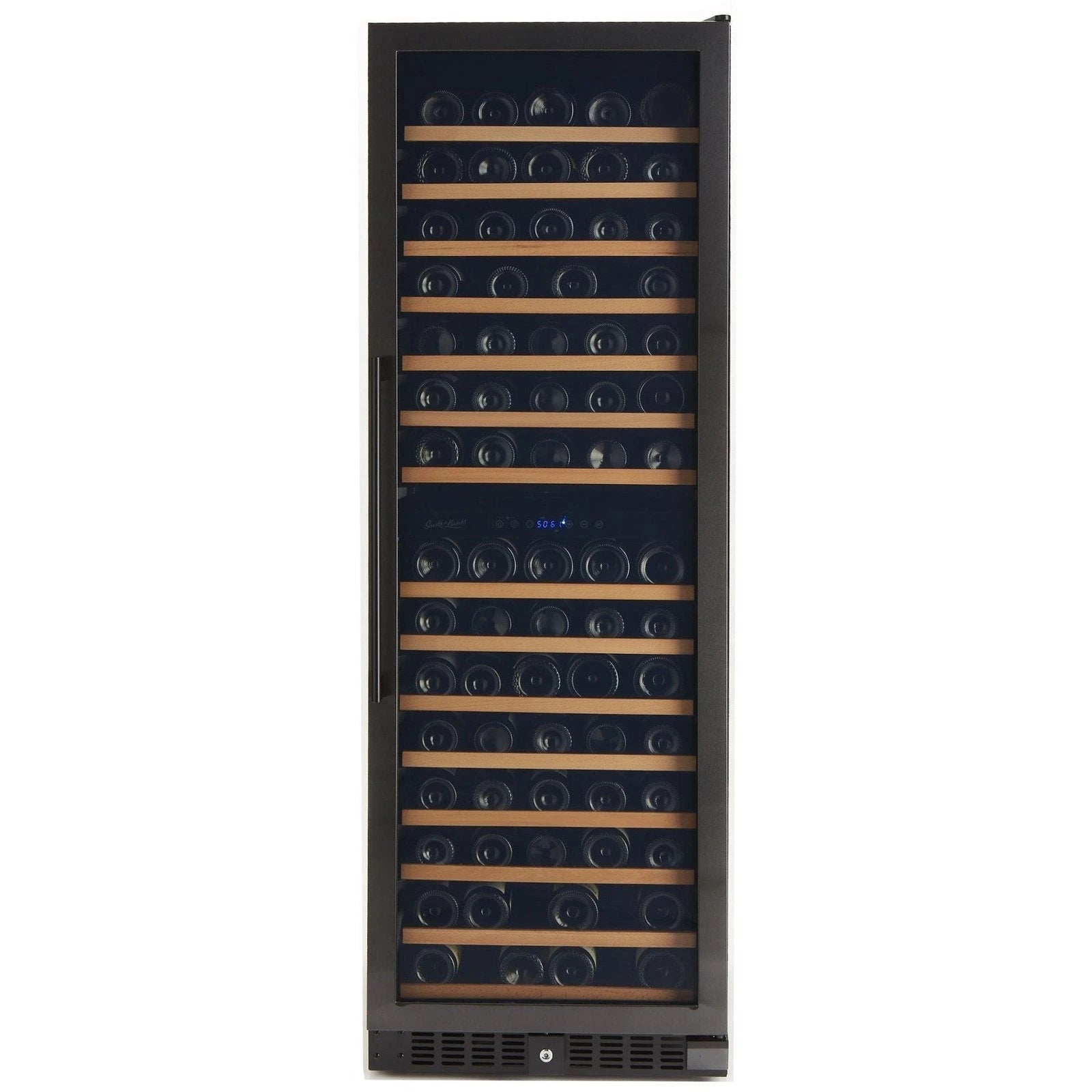 166 Bottle Black Stainless Wine Refrigerator, Dual Zone