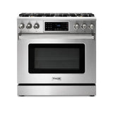 Thor Kitchen Appliance Package - 36 In. Gas Range, Range Hood, Microwave Drawer, Refrigerator, Dishwasher, AP-TRG3601-C-2