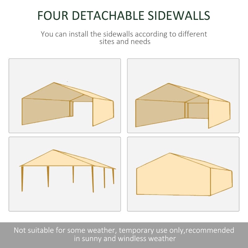 Outsunny 10' x 20' Gazebo Canopy Tent with 4 Removable Mesh Side Walls - 84C-023