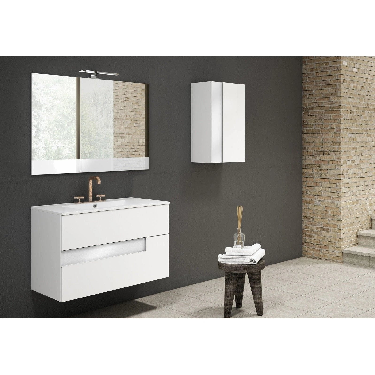 Lucena Bath Vision 24 Contemporary Wood Single Vanity in 6 colors - Backyard Provider