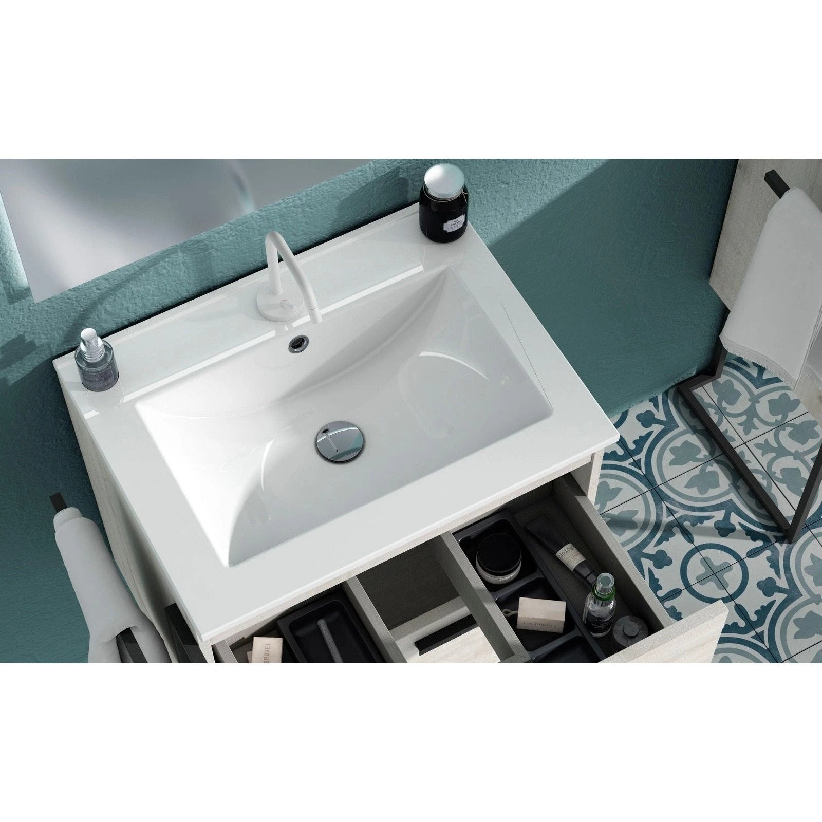 Lucena Bath Vision 24 Contemporary Wood Single Vanity in 6 colors - Backyard Provider