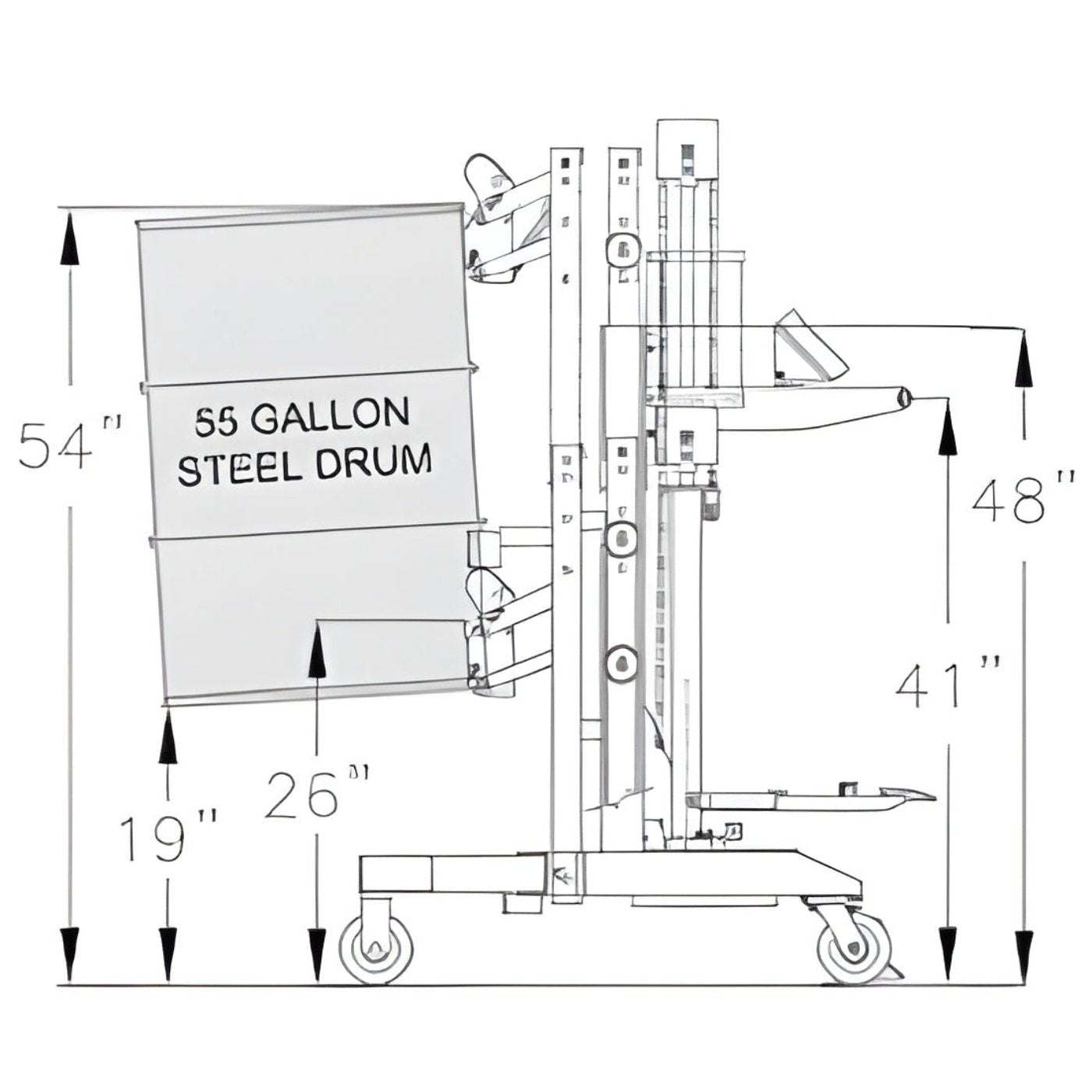 Wesco Industrial Products DM-1100-PL 650 lb. / 1,100 lb. Ergonomic Power Lift Drum Handler with Gator Grip Clamp 240156