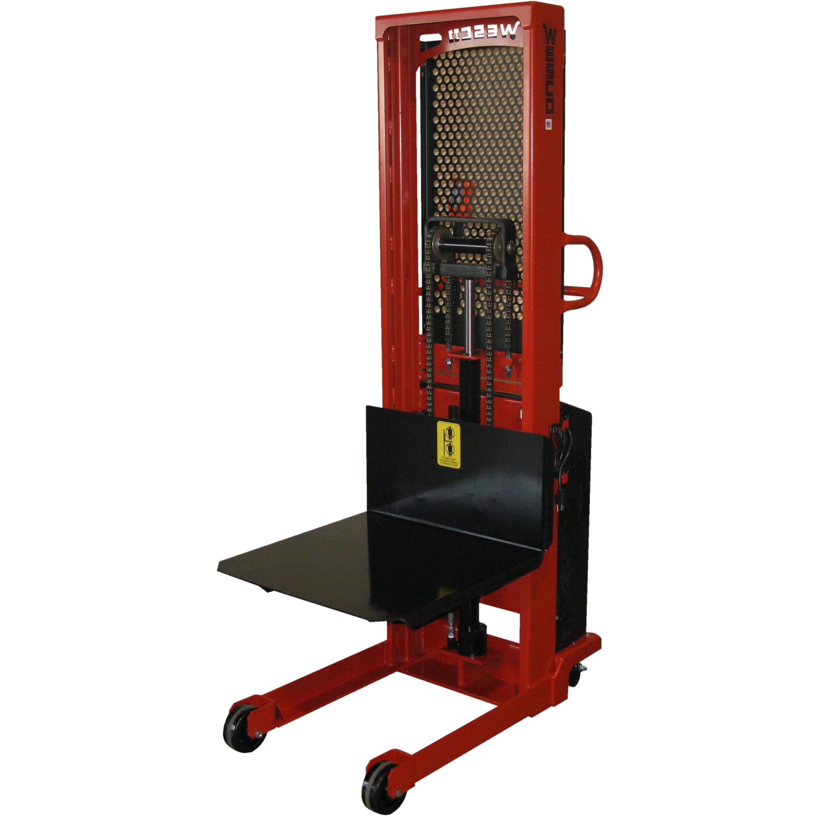 Wesco Industrial Products 2,000 lb. Power Lift Platform Stacker with 27" x 24" Platform and 90" Lift Height 261091