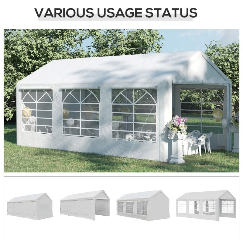 Outsunny 10' x 20' Party Tent, Gazebo Canopy with 4 Removable Side Walls - 84C-206