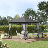 Outsunny 10' x 10' Outdoor Patio Gazebo Canopy - 84C-100GY