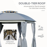 Outsunny 12' x 12' Round Outdoor Patio Gazebo Canopy - 84C-214CG