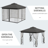 Outsunny 10' x 10' Outdoor Patio Gazebo Canopy - 84C-100GY