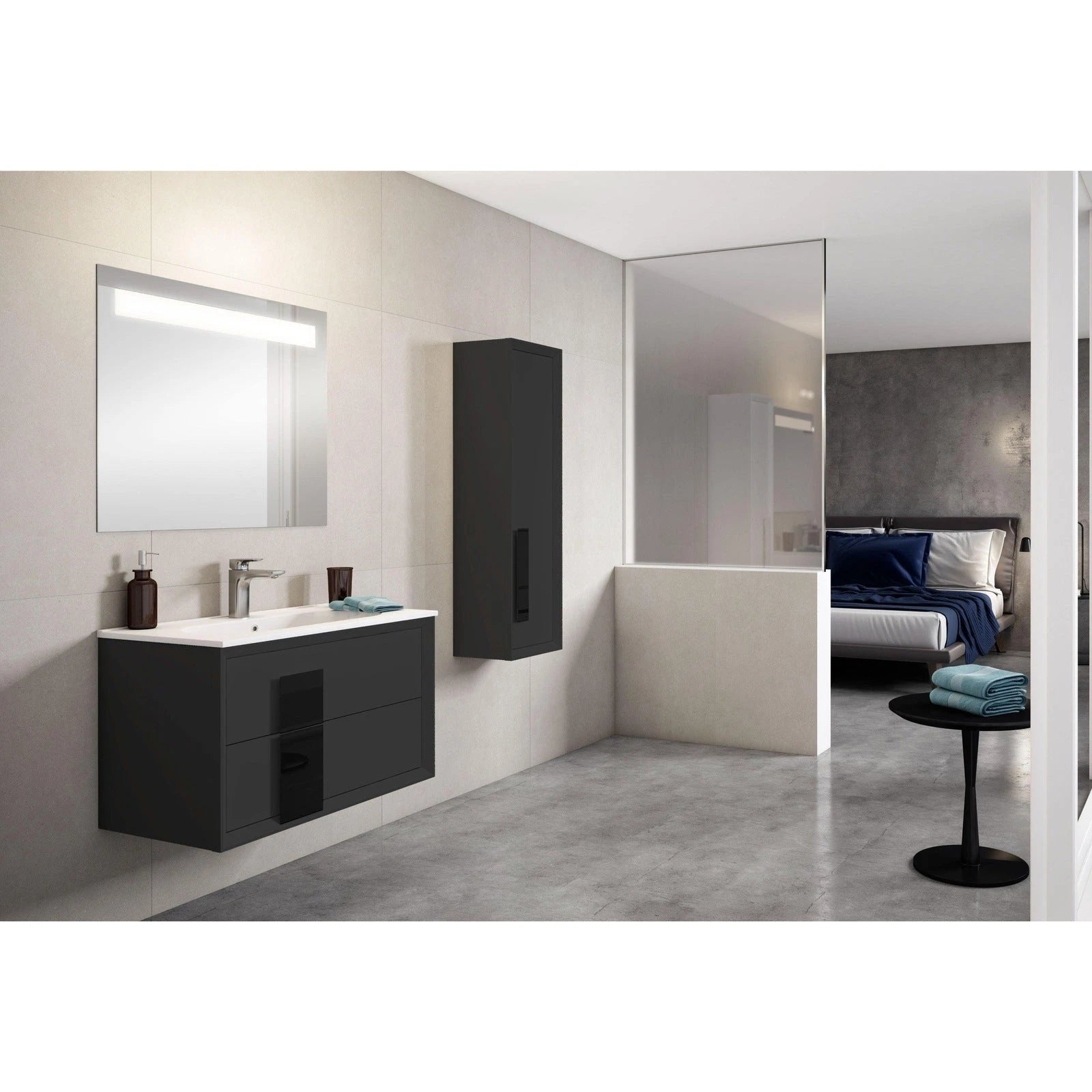 Lucena Bath Décor Cristal 32 Bathroom Vanity in White, Black, Grey, White and Black, White and Grey or Black and Grey - Backyard Provider