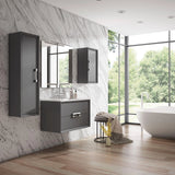 Lucena Bath 32 Décor Tirador Floating Vanity in White, Black, Gray or White and Silver. - Backyard Provider