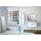 Lucena Bath 40 Décor Tirador Floating Vanity in White, Black, Gray or White and Silver. - Backyard Provider