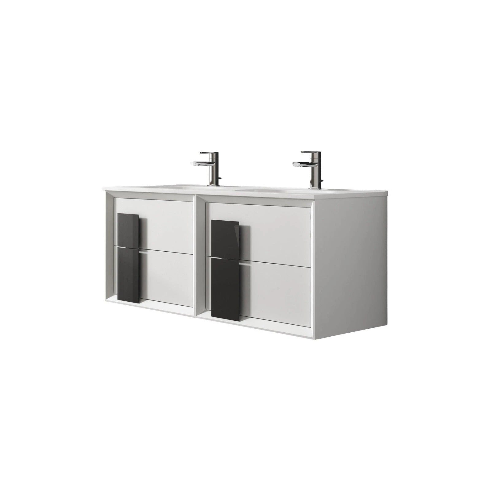 Lucena Bath 48 Décor Cristal Floating Vanity in White / Black / Grey - Backyard Provider