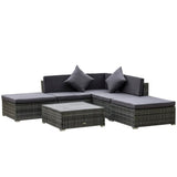 Outsunny 6-Piece Patio Furniture Sets Outdoor Sectional Sofa Set - 860-213GY