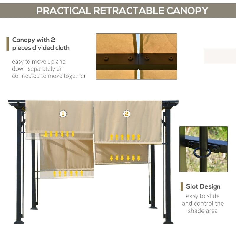 Outsunny 12' x 10' x 7' Outdoor Patio Gazebo Pergola - 84C-242V01