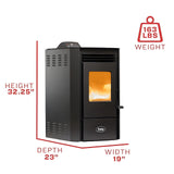 Ashley Hearth AP5613 Pellet Stove 1,300 sq. ft. 50 lb Hopper with Remote New