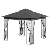 Outsunny 10' x 10' Outdoor Patio Gazebo Canopy - 84C-100GY