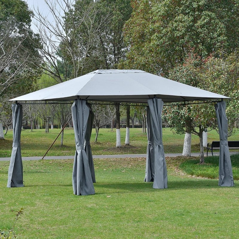 Outsunny 13' x 10' Steel Outdoor Patio Gazebo - 84C-116GY