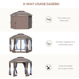 Outsunny 12' x 12' Round Outdoor Patio Gazebo Canopy - 84C-214BN