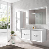 Lucena Bath 80 Décor Tirador Floating Double Vanities in White / Black / Grey / Silver - Backyard Provider