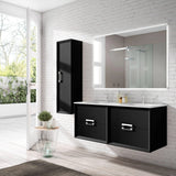 Lucena Bath 80 Décor Tirador Floating Double Vanities in White / Black / Grey / Silver - Backyard Provider