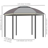 Outsunny 12' x 12' Round Outdoor Patio Gazebo Canopy - 84C-214BN