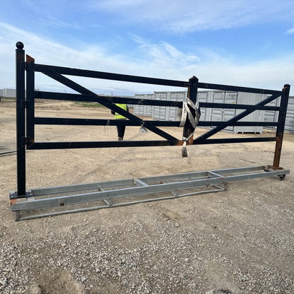 20ft Farm Metal Driveway Gate with Diagonal Tubes