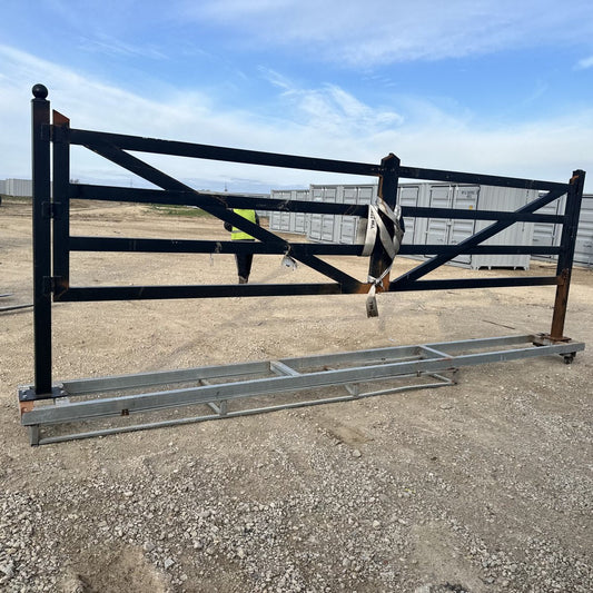 20ft Farm Metal Driveway Gate with Diagonal Tubes
