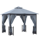 Outsunny 13' x 11' Patio Gazebo Canopy Garden Tent Sun Shade - 84C-331LG