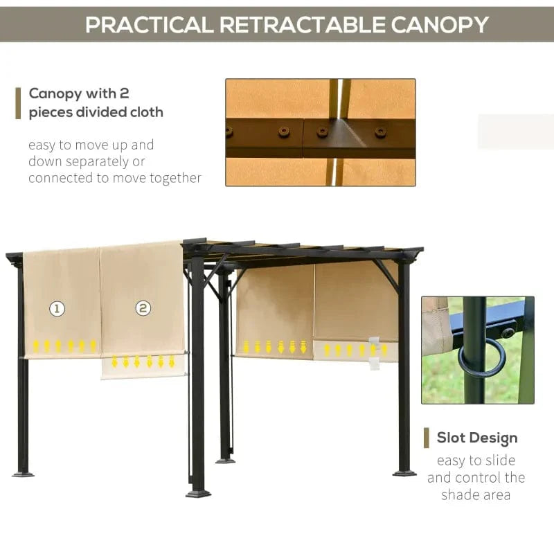 Outsunny 10' x 10' Outdoor Patio Gazebo - 84C-242BG