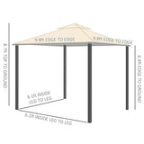 Outsunny 10' x 10' Outdoor Patio Gazebo Canopy with 2-Tier Polyester Roof - 01-0874