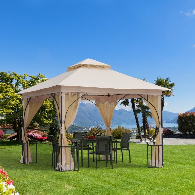 Outsunny 10' x 10' Steel Outdoor Garden Patio Gazebo Canopy - 84C-005