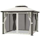 Outsunny 10' x 10' Patio Gazebo Outdoor Canopy Shelter with Double Tier Roof - 84C-344