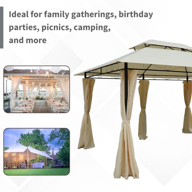 Outsunny 10' x 13' Outdoor Soft Top Gazebo Pergola - 01-0154