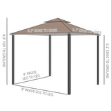 Outsunny 10' x 10' Steel Outdoor Patio Gazebo Canopy - 84C-010CF