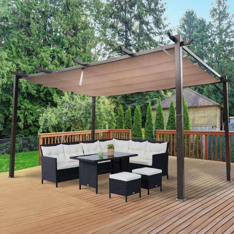 Outsunny 10' x 13' Steel Outdoor Pergola Gazebo - 84C-055BN