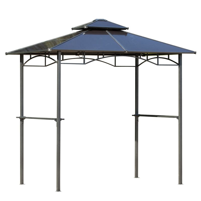 Outsunny 8' x 5' Barbecue Grill Gazebo Tent, Outdoor BBQ Canopy with Side Shelves - 84C-219