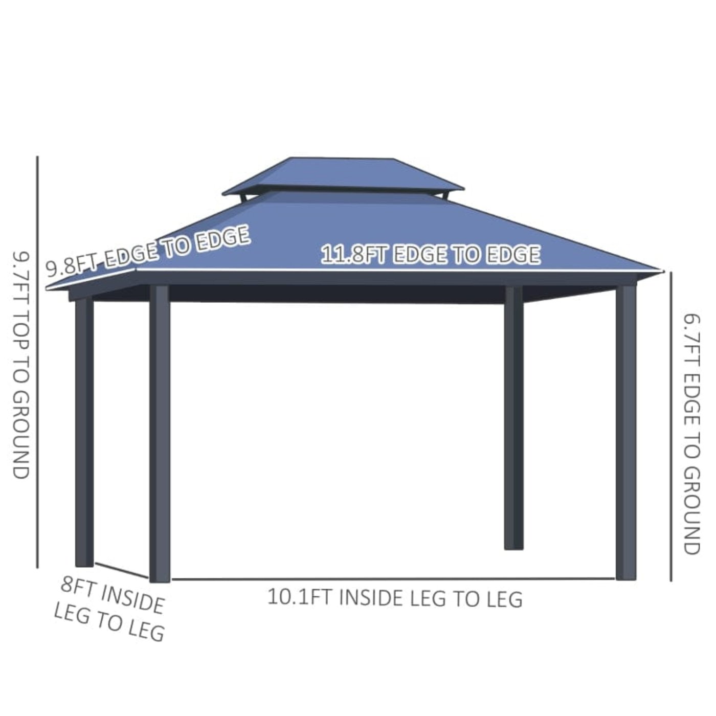 Outsunny 10x12 Hardtop Gazebo - 84C-215V01