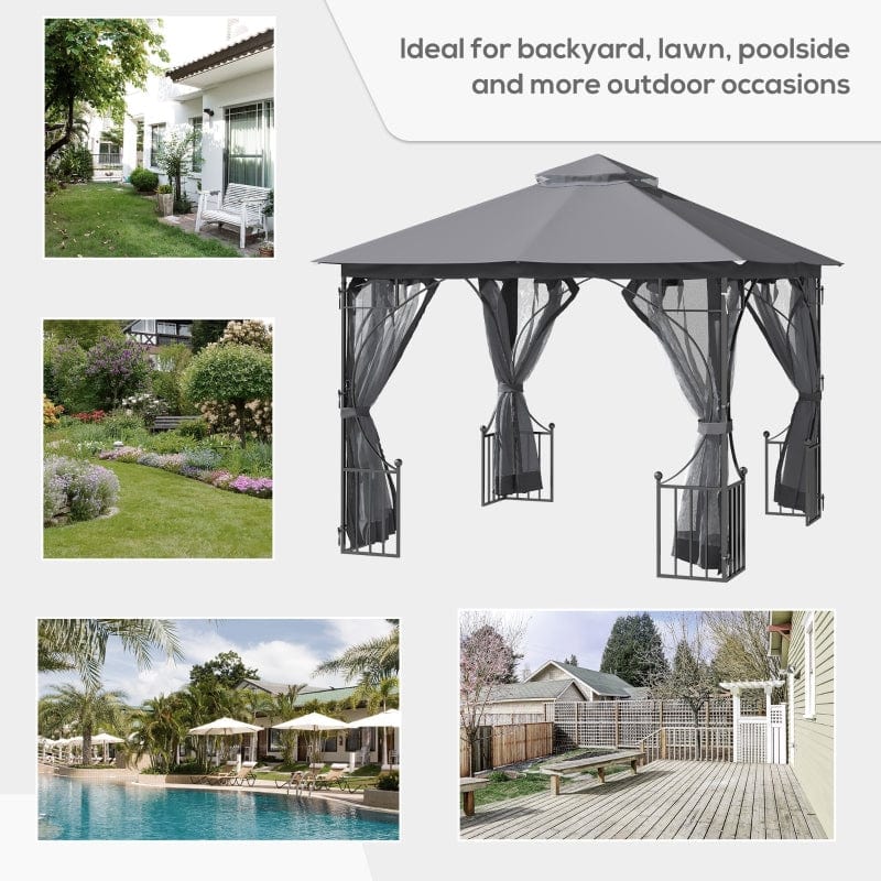 Outsunny 10' x 10' Outdoor Gazebo Canopy - 84C-005V01CG