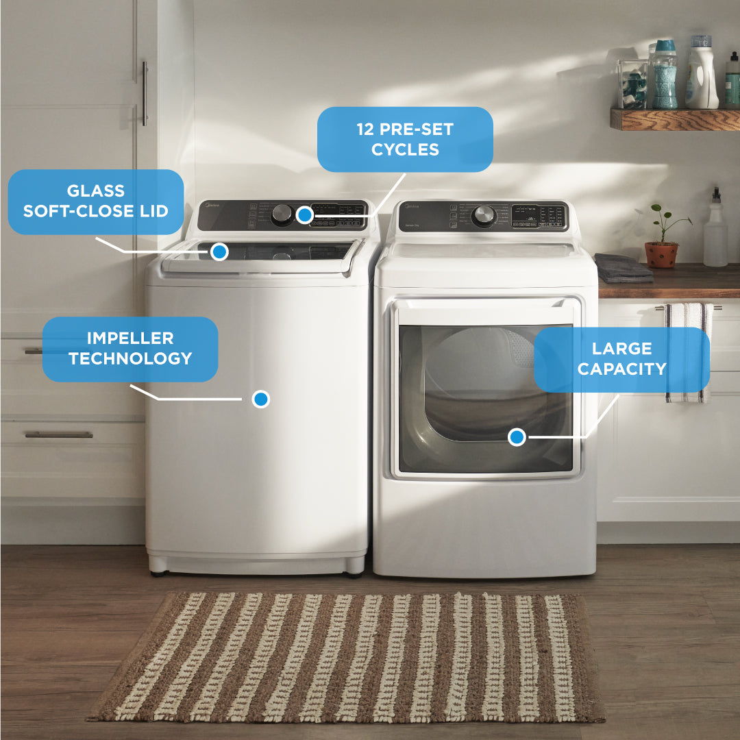 Midea 4.5 Cu. Ft. Top Load Washer with Agi-Peller in White - MLV45N3BWW