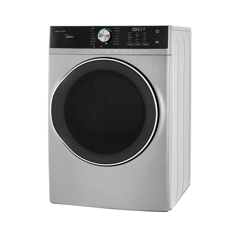 Midea 8.0 Cu. Ft. Front Load Gas Dryer in Graphite Silver - MLG52S7AGS