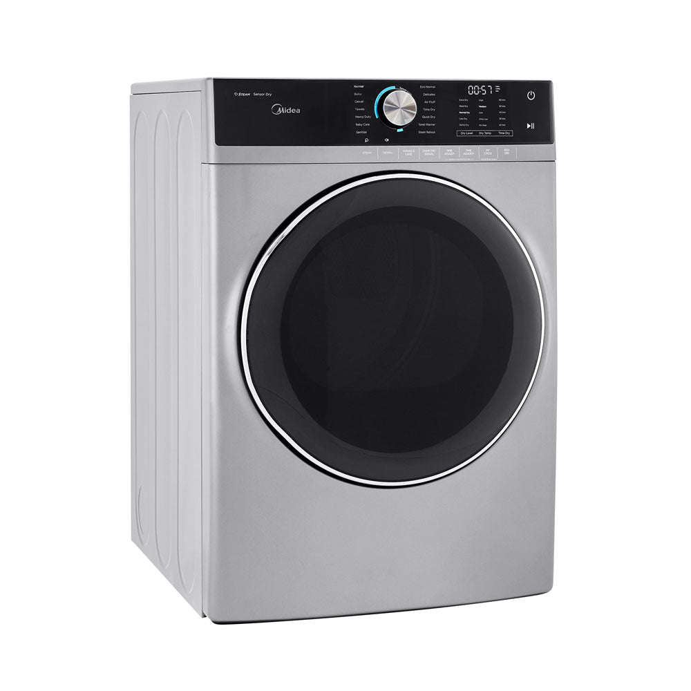 Midea 8.0 Cu. Ft. Front Load Gas Dryer in Graphite Silver - MLG52S7AGS