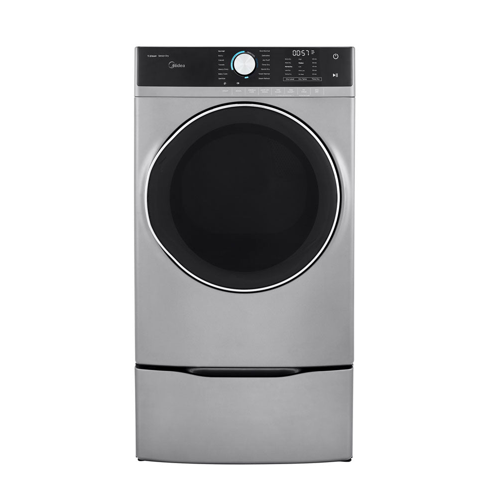 Midea 8.0 Cu. Ft. Front Load Gas Dryer in Graphite Silver - MLG52S7AGS