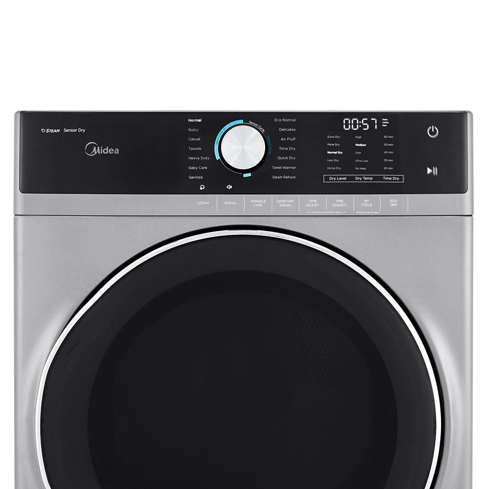 Midea 8.0 cu. ft. Front Load Electric Dryer in Graphite Steel - MLE52S7AGS