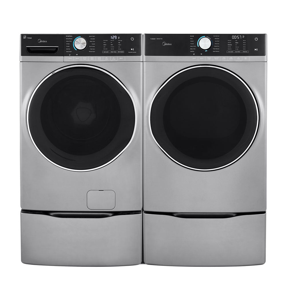 Midea 8.0 cu. ft. Front Load Electric Dryer in Graphite Steel - MLE52S7AGS