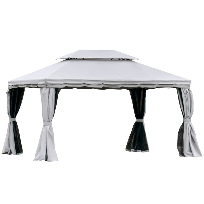 Outsunny 10' x 13' Patio Gazebo, 2-Tier Polyester Roof - 84C-101