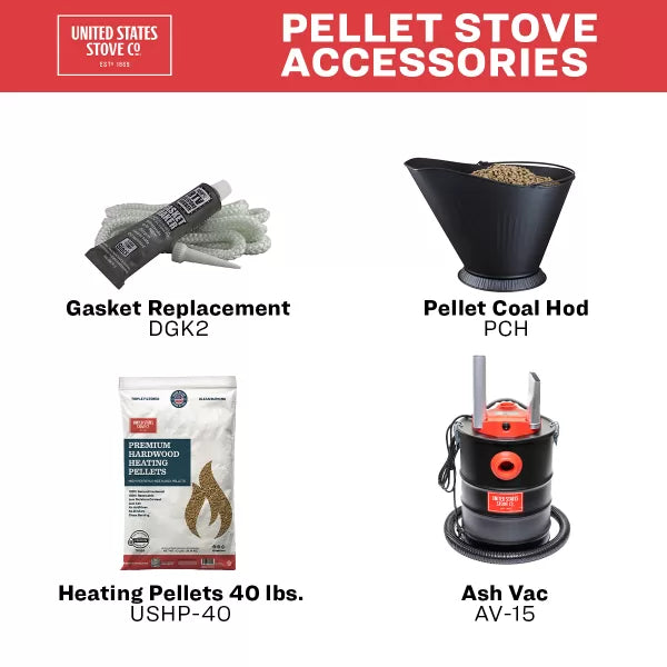 US Stove 4840 EPA Certified 1,000 sq. ft. Pellet Stove New