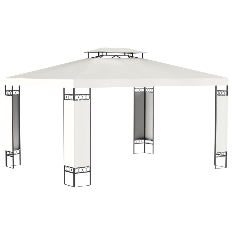 Outsunny 13' x 10' Patio Gazebo Outdoor Canopy Shelter w/ Double Vented Roof - 84C-290CW