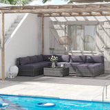 Outsunny 8 Piece Rattan Furniture Set, Outdoor Conversation Wicker Sofa Set - 860-227