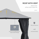 Outsunny Patio Gazebo 10' x 10' Outdoor Soft Top Canopy - 84C-164BK